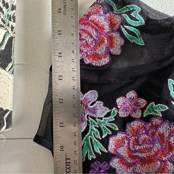 I.n.c. International Concepts Women Embroidered Mesh Top Colorful Size PP - Picture 8 of 10